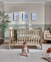 Mamas And Papas Atlas 2 Piece Cot Bed Set With Dresser Changer Light Oak