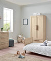 Mamas And Papas Atlas 3 Piece Cot Bed With Dresser And Wardrobe Furniture Set Light Oak