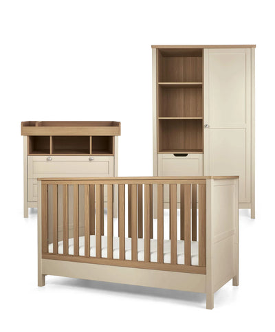 Mamas And Papas Harwell 3 Piece Cot Bed With Dresser And Wardrobe Furniture Set Cashmere