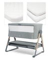 Mamas And Papas Lua Bedside Crib / Co Sleeper Bundle Grey Inc Mattress Protector And Sheets