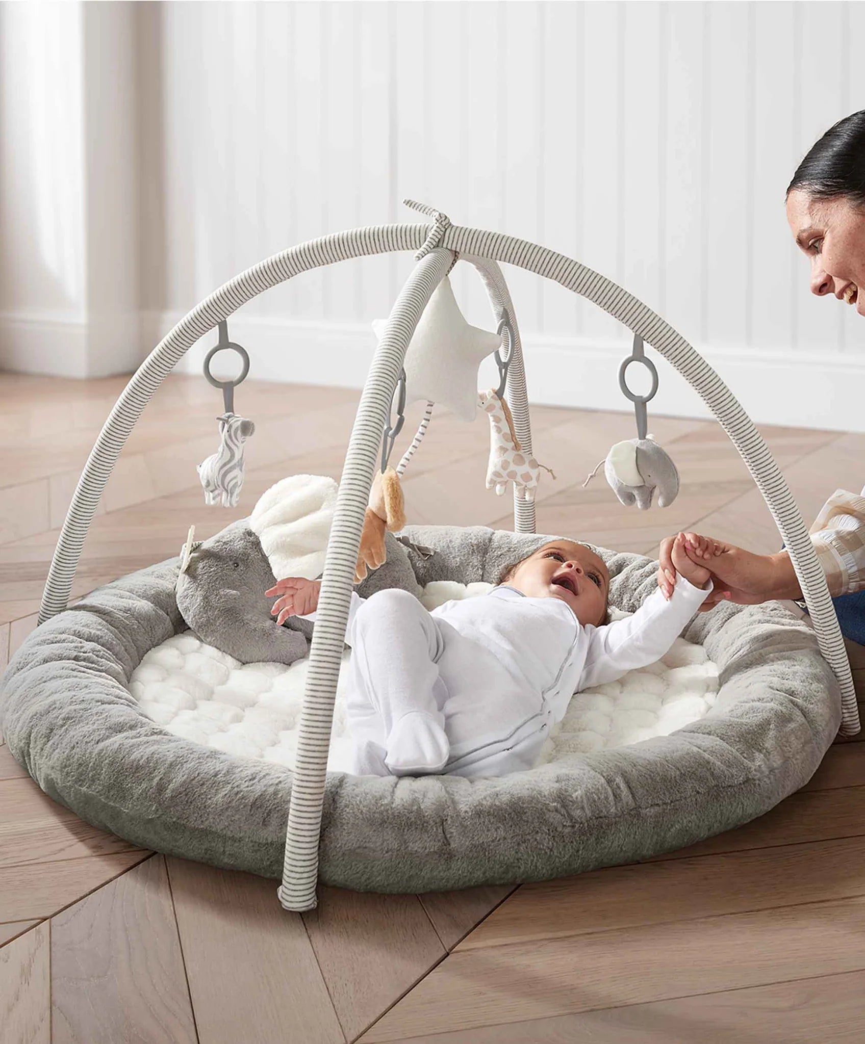 Baby play gym grey online