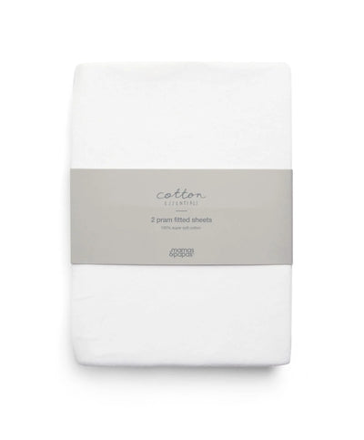 Mamas And Papas Fitted Pram Sheets White 2pk