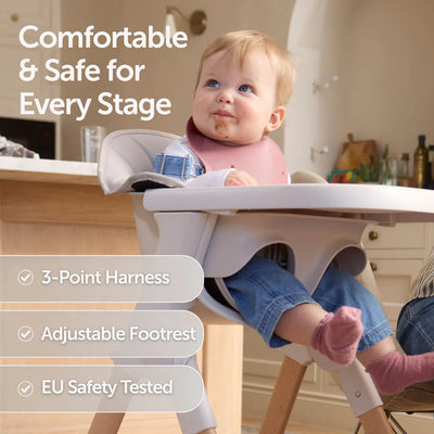 Baby Elegance Mash High Chair Bundle Complete White