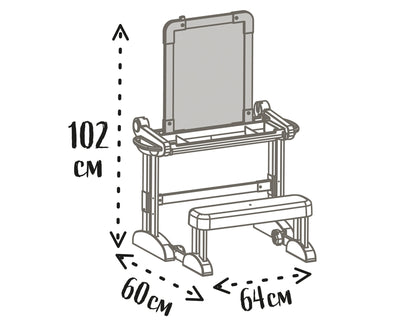 Smoby Modulo Wooden Desk And Seat With Black / White Board