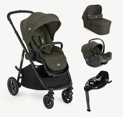 Joie Versatrax Travel System With Joie 360 Rotation Car Seat And Isofix Car Seat Base Fern