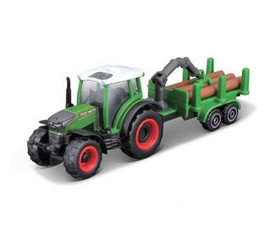 Maisto Mini Work Machines Fendt 3 Vario Tractor With Log Trailer