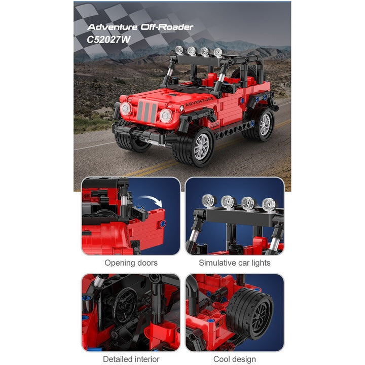 CaDa Off Road Adventurer Jeep With Pull Back Function 317pc Construction Set