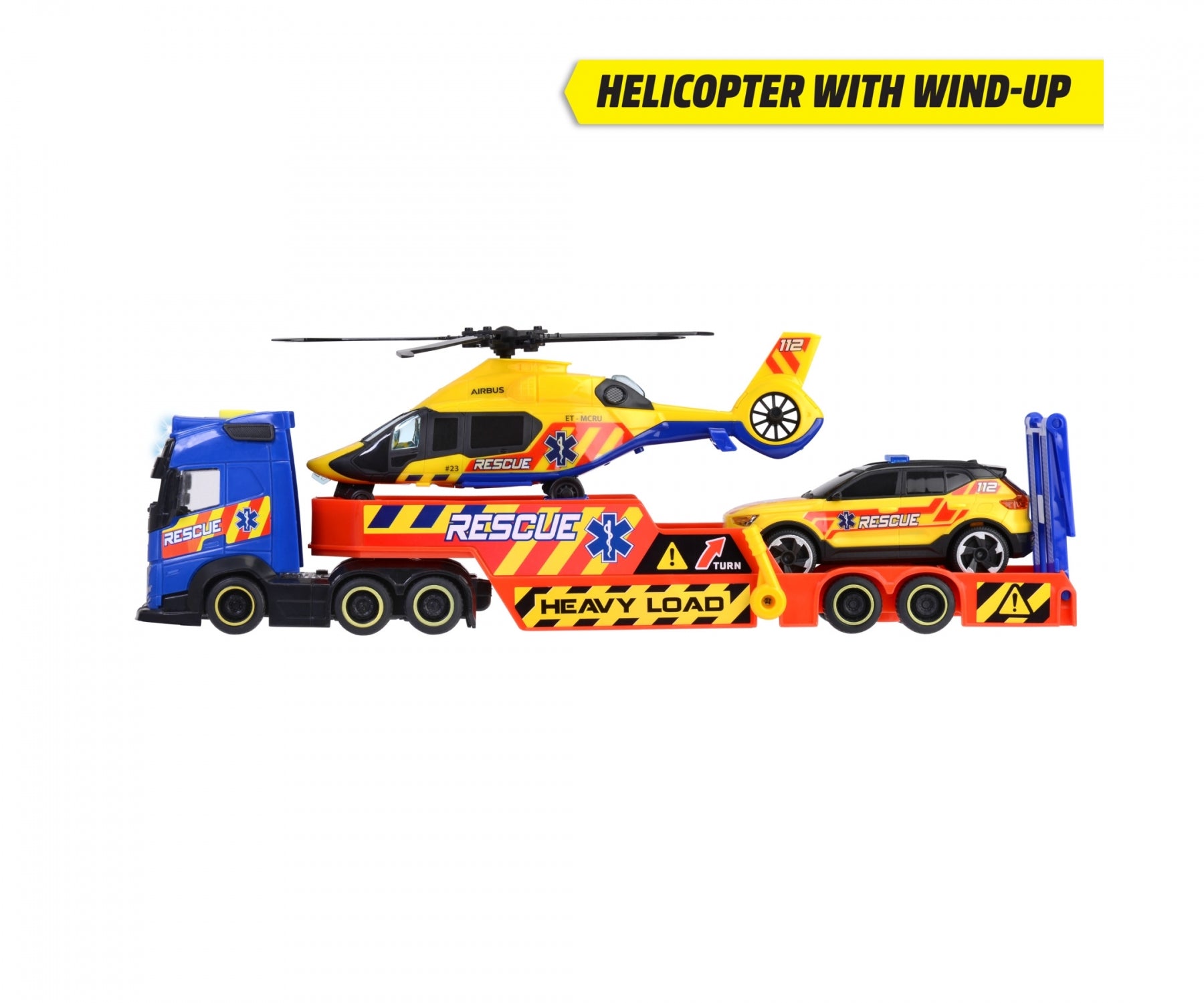 Dickie Rescue Transporter Playset c/w Helicopter Ands Car