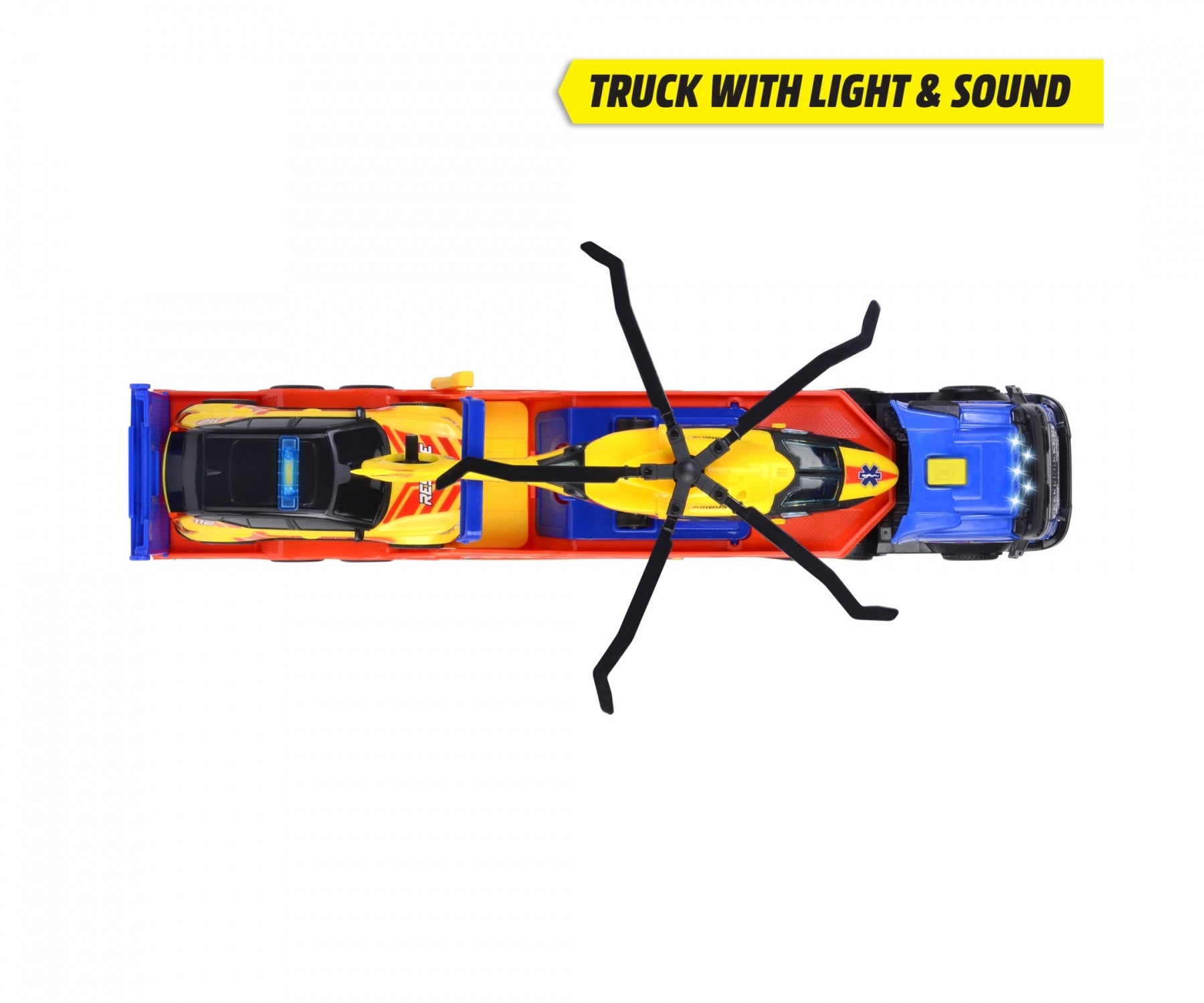 Dickie Rescue Transporter Playset c/w Helicopter Ands Car