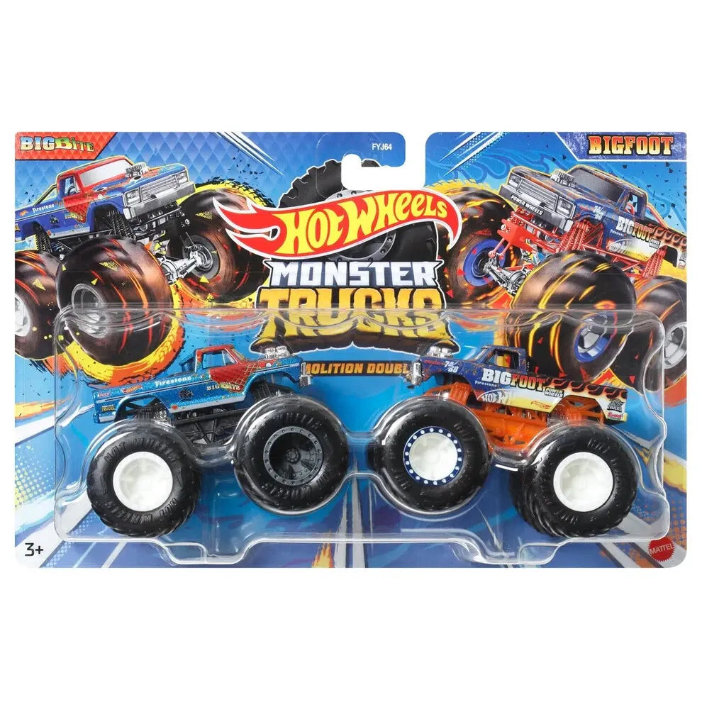 Hot Wheels Monster Trucks Twin Pack Big Bite vs Bigfoot