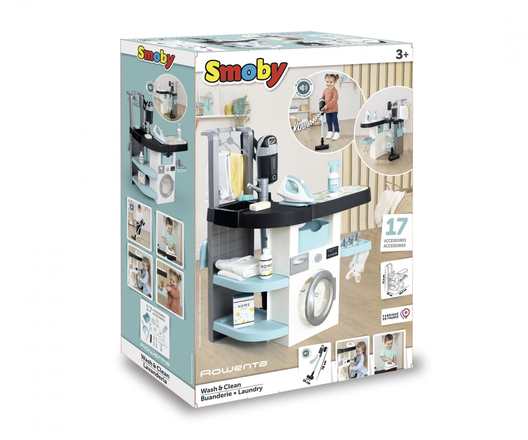 Smoby Rowenta Wash And Clean laundry