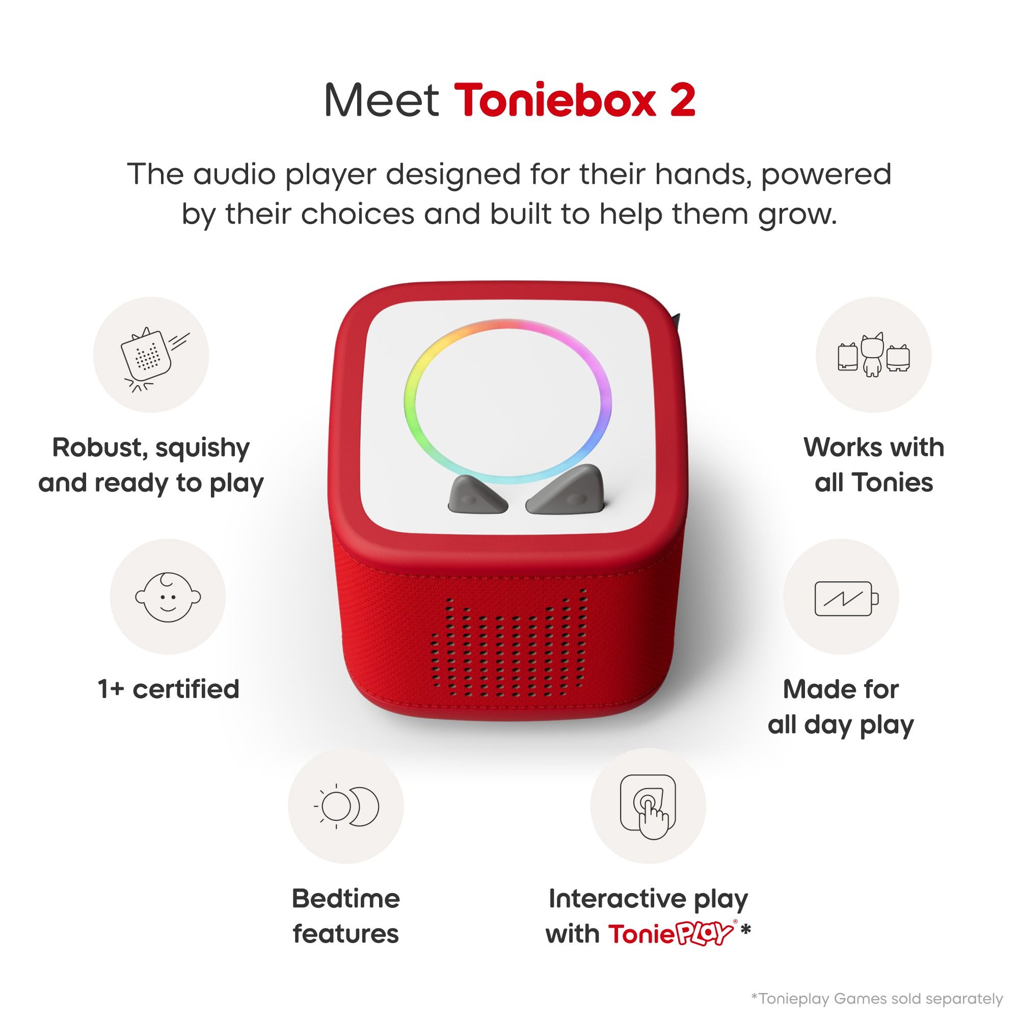 Tonies Toniebox 2 Starter Set Sunset Red