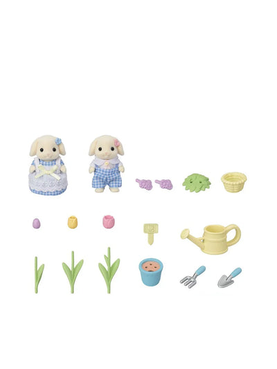 Sylvanian Families Blossom Gardening Set Flora Rabbit Sister And Brother
