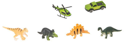 Teamsterz Dinosaur Transporter Truck With 2 Cars And 4 Dinosaurs