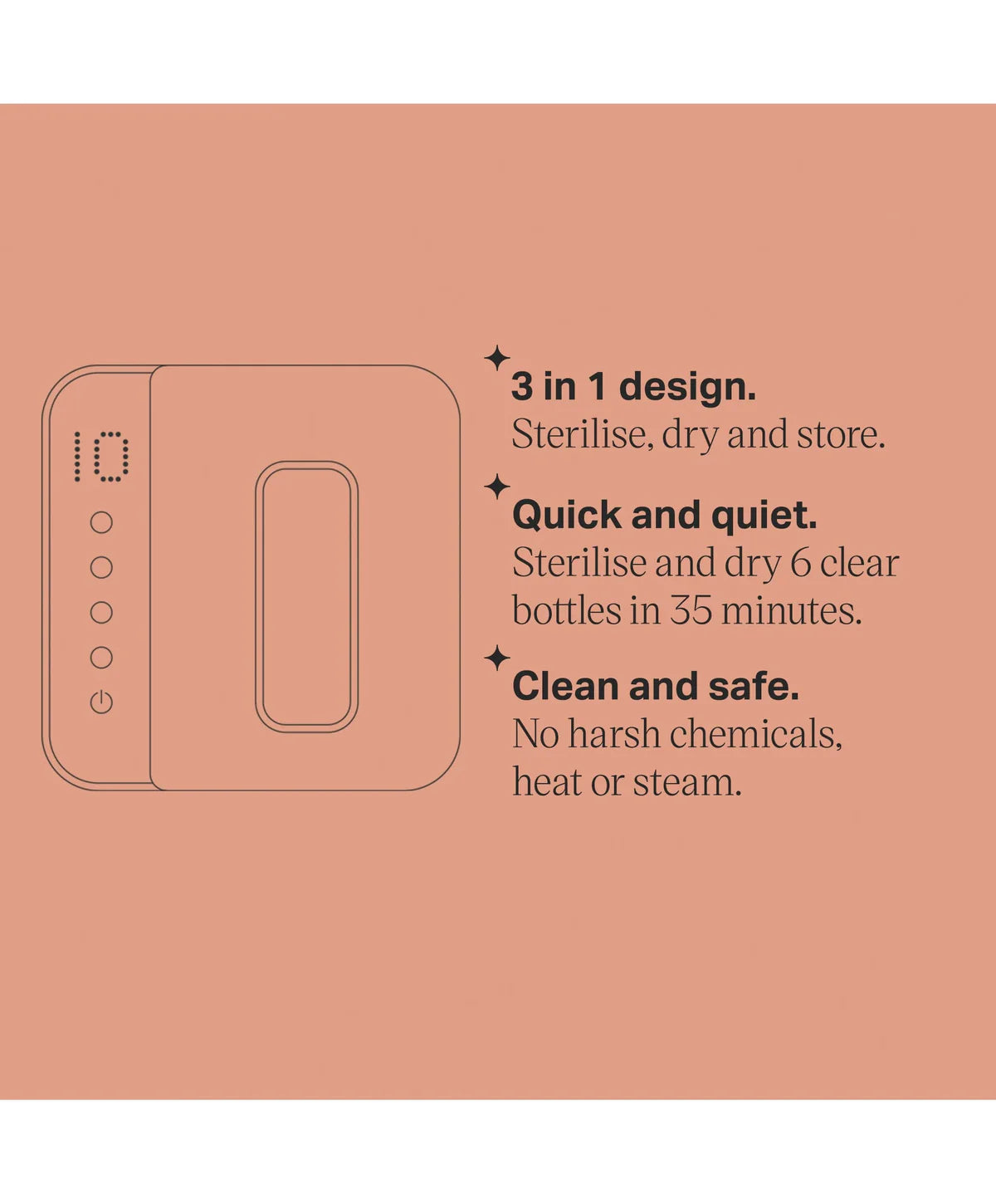 Tommee Tippee Ultra UV 3 In 1 Electric Steriliser And Dryer White