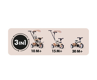 Smoby Baby Balade Infant 3 In 1 Trike Biege