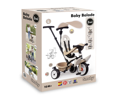 Smoby Baby Balade Infant 3 In 1 Trike Biege