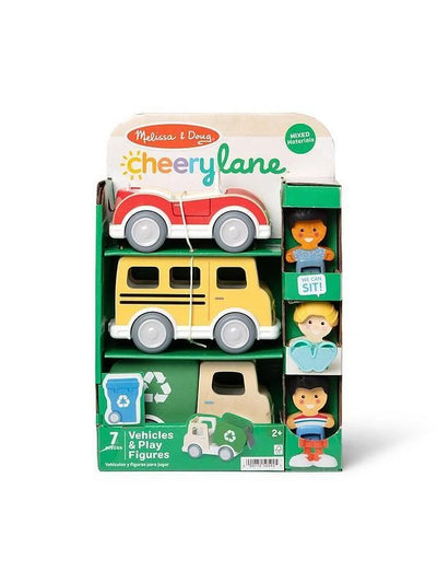 Melissa & Doug Cherrylane Wooden Toy Vehicles And Play Figures