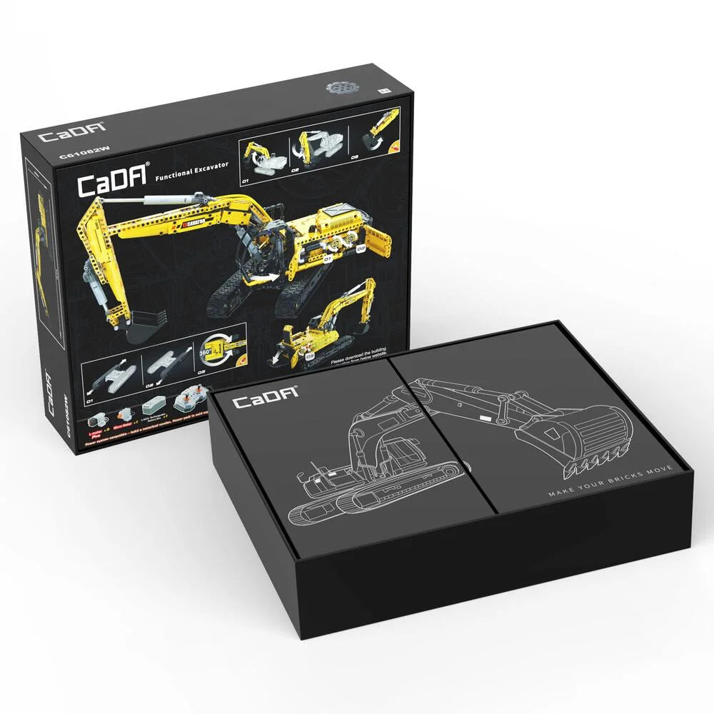 CaDa Functional Excavator 1702pc Construction Set