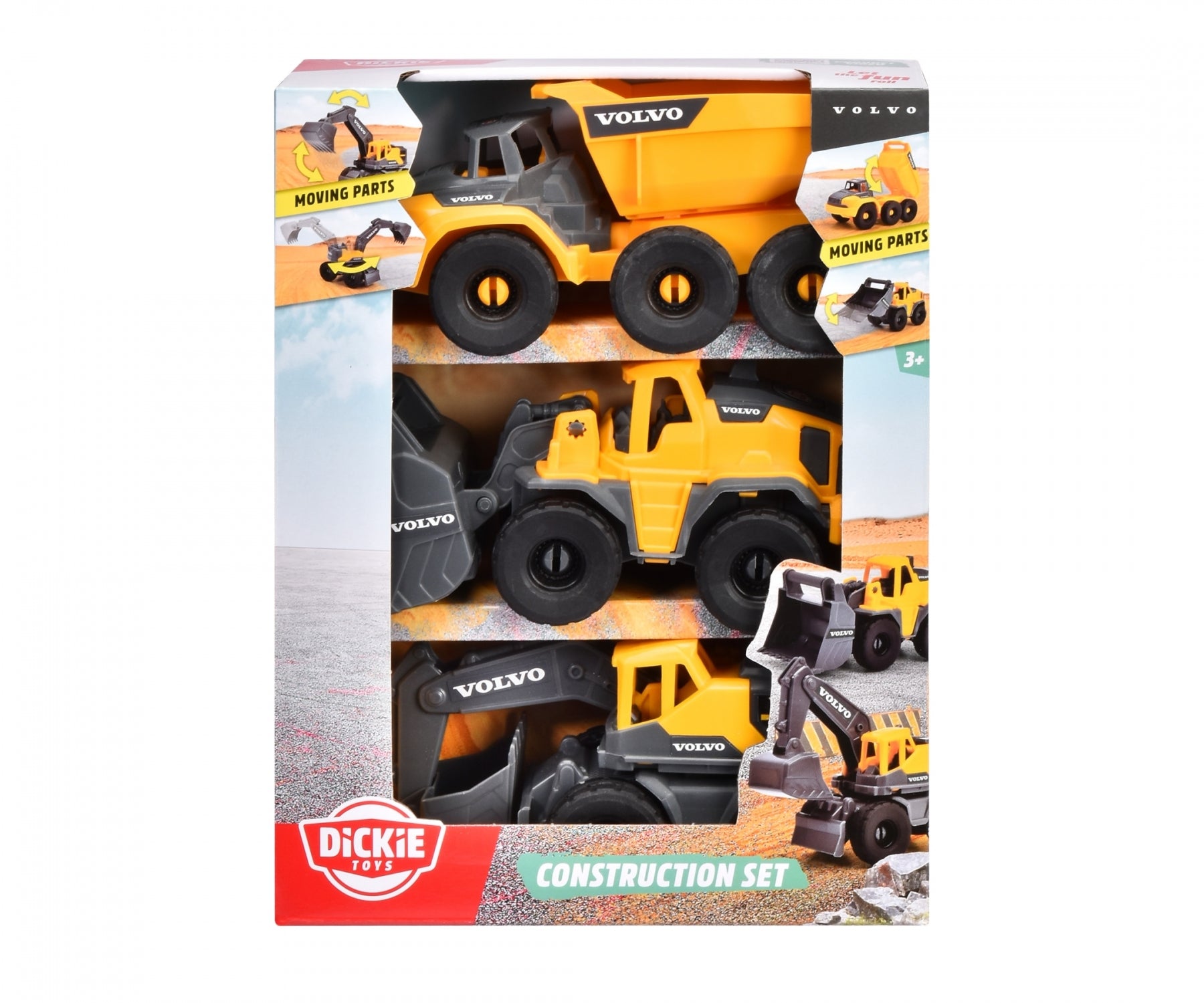 Dickie Volvo 3pc Construction Vehicle Play Set