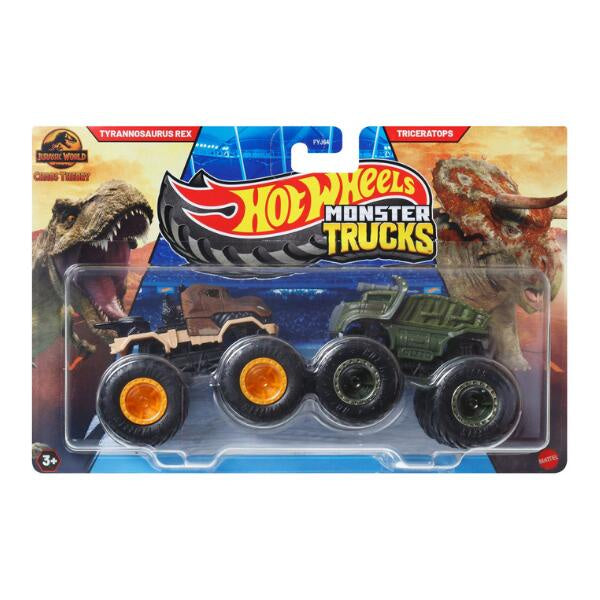 Hot Wheels Monster Trucks Twin Pack 1:64 T-Rex vs Triceratops