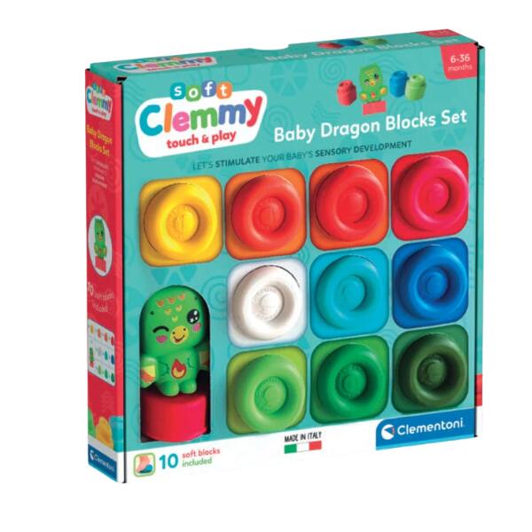 Clementoni Soft Clemmy Baby Dragon Sensory Soft Blocks Set