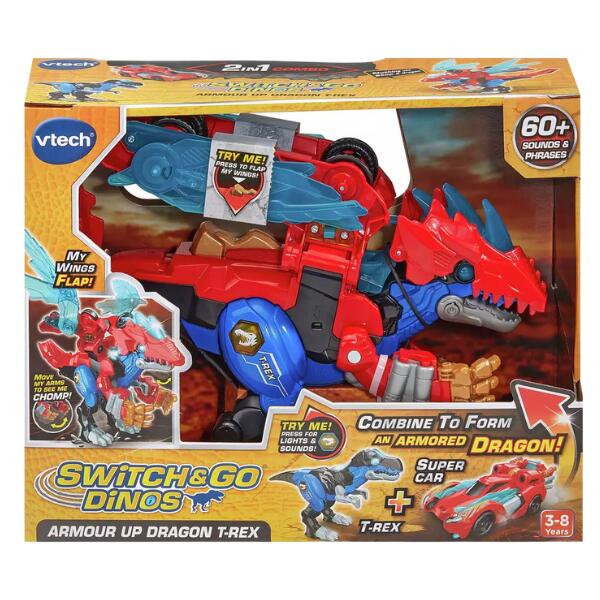 VTech Switch And Go Dinos Armour Up Dragon T-Rex