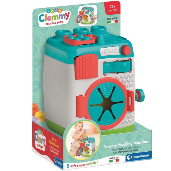 Clementoni Soft Clemmy  Sensory Washing Machine Toy With 6 Soft Blocks
