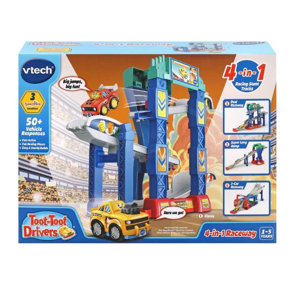 VTech Toot Toot Drivers 4 In 1 Raceway Speed Racing Track