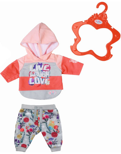 Baby Born Dolls Jogging Suit Clothing Outfit 39cm-46cm Doll Red/Grey