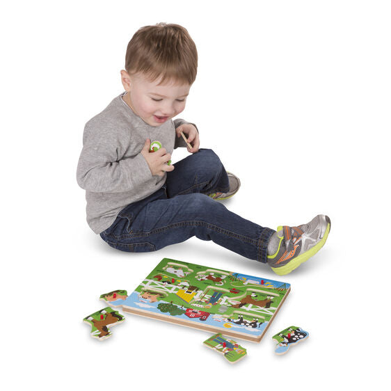 Melissa & Doug See And Hear Sound Puzzle Old Mac Donald's Farm