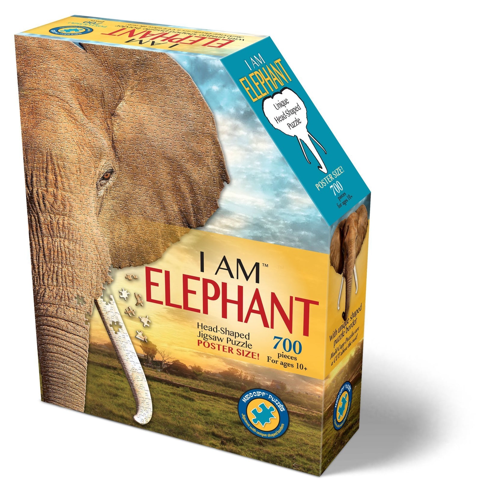 I am Elephant 700pc Head Shaped Jigsaw Puzzle