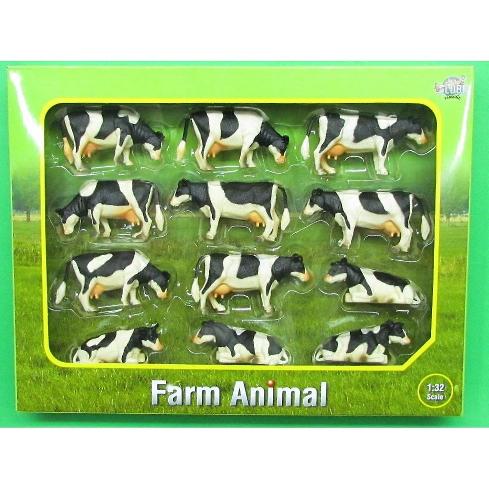 Kids Globe  Farm Animal -  Cows 1:32 Black / White