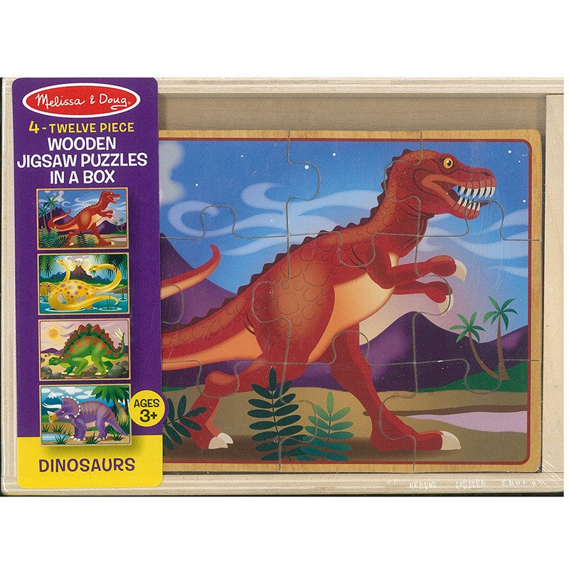 Melissa & Doug Dinosaur Jigsaw 4 In A Box 12pc