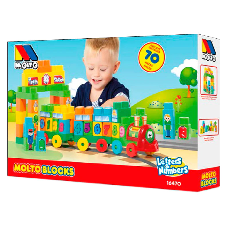 Molto Blocks Letters And Numbers Train