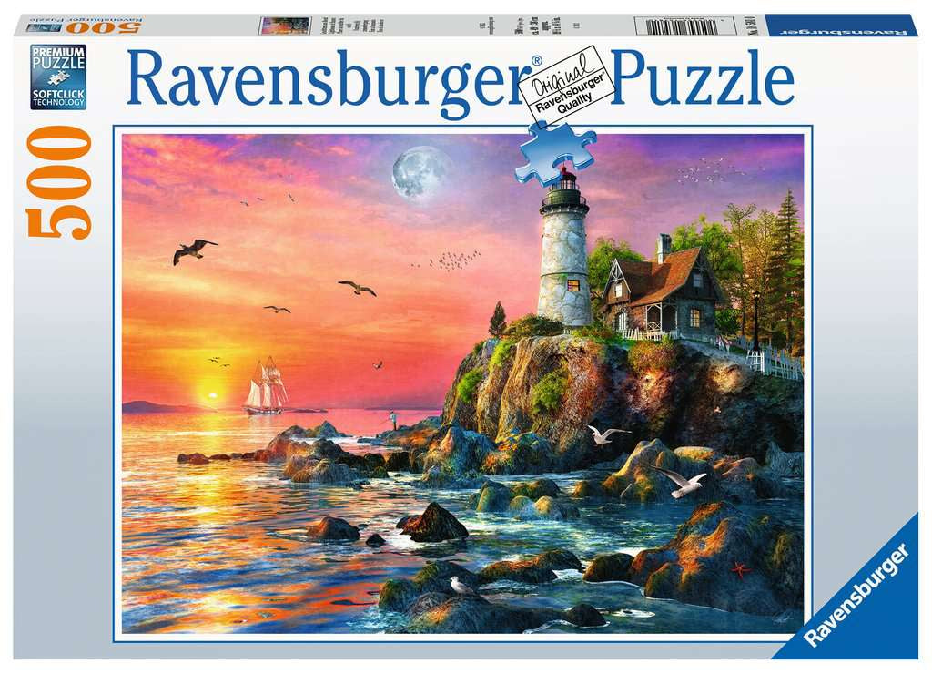Ravensburger Lighthouse At Sunset 500pc Jigsaw Puzzle