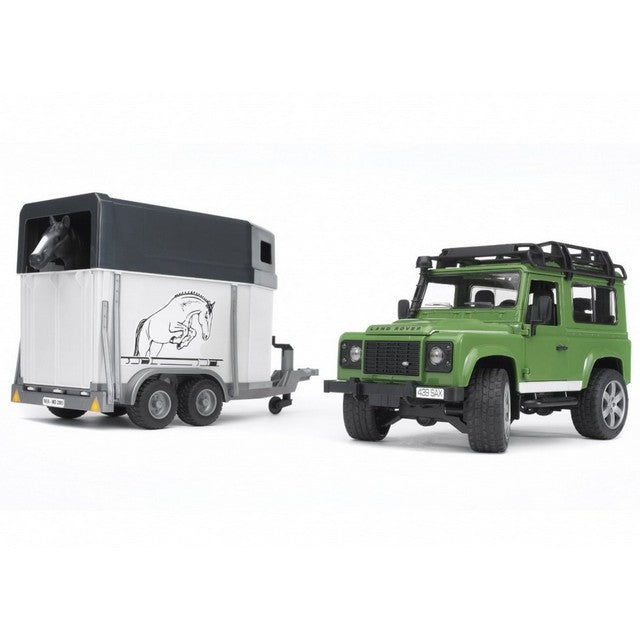 Bruder 02592 Land Rover Defender Station Wagon with Horse Trailer 1; 16