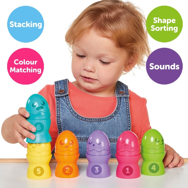 Tomy Toomies Hide And Squeak Egg Stackers