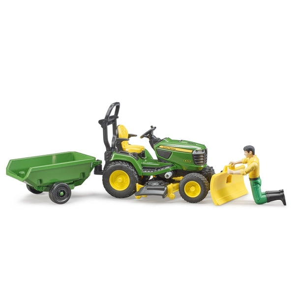 Bruder John Deere Ride On Mower / Trailer With Figure