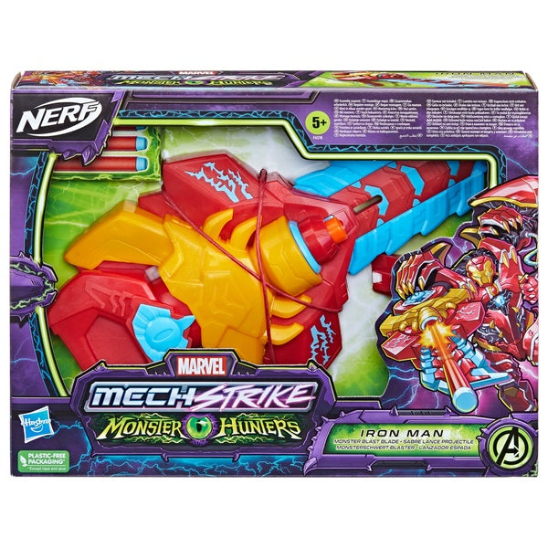 Nerf Mech Strike Iron Man Monster Blast Blade Dart Gun