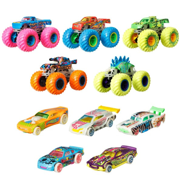 Hot Wheels Monster Trucks 1:64 Glow In The Dark 10pk