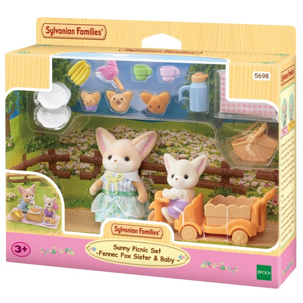 Sylvanian Families Sunny Picnic Set Fennec Fox Sister And Baby