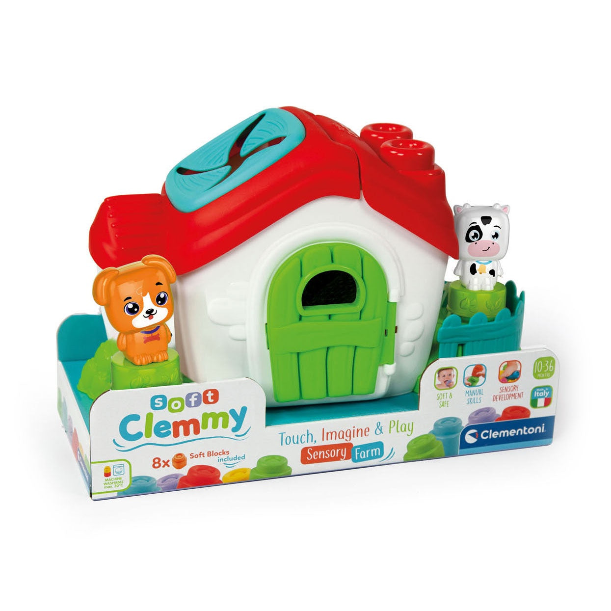 Clementoni Soft Clemmy Sensory Farm With 8 Soft Blocks
