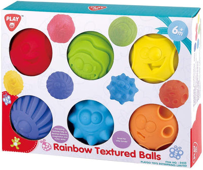 Playgo Rainbow Textured Balls 6pcs