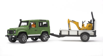 Bruder 02593 Land Rover Defender with JCB Micro and Trailer
