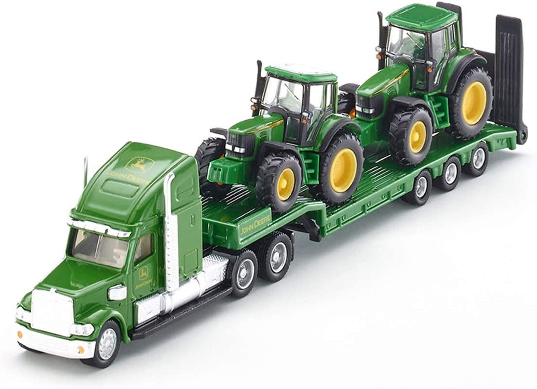 Siku John Deere Low Loader Truck With 2 John Deere Tractors 1:87