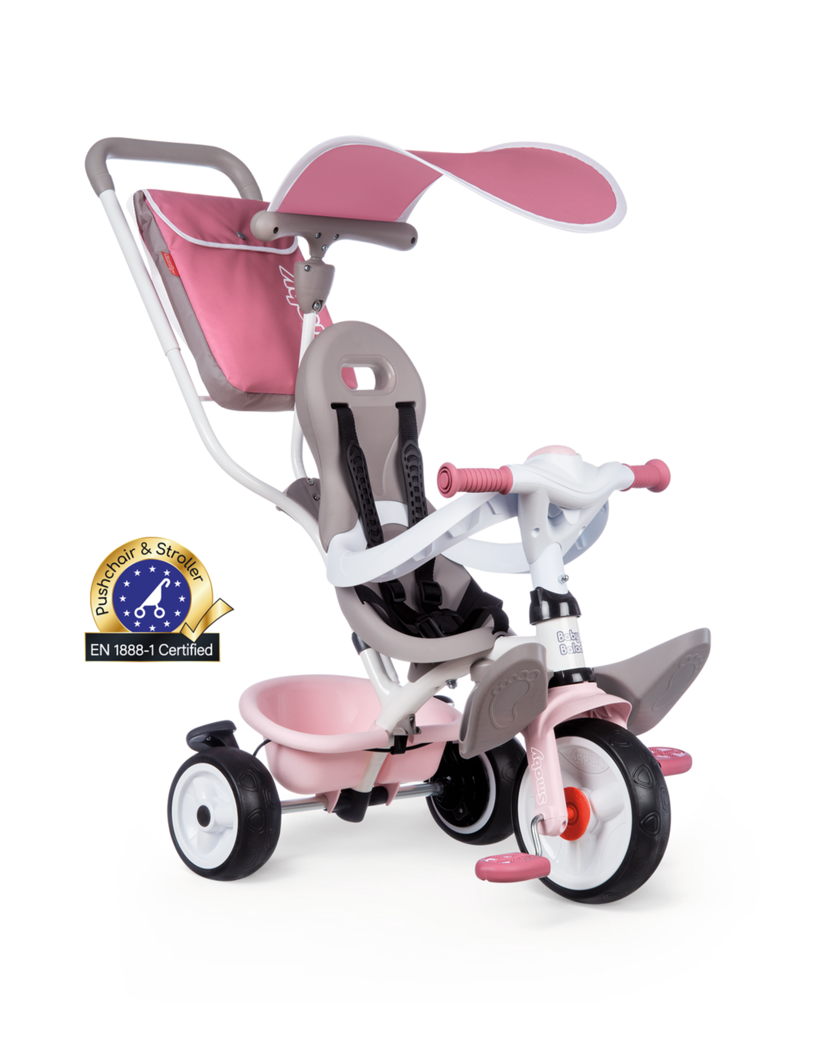 Smoby Baby Balade Plus 3 In 1 Infant Tricycle / Trike Pink