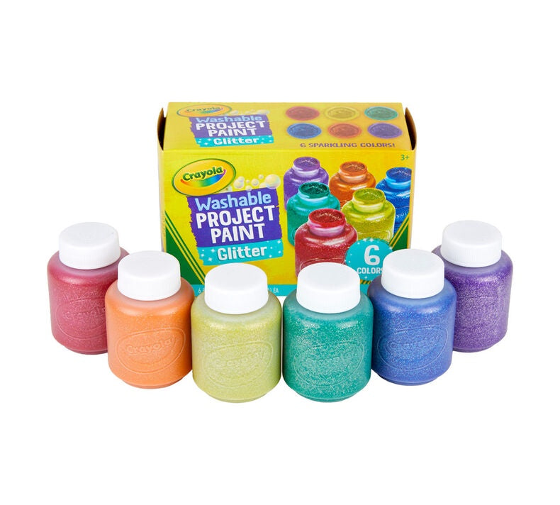 Crayola Washable Glitter Project Paint 6 Colours