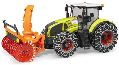 Bruder Class Axion With Snow Chains And Snowblower 1:16