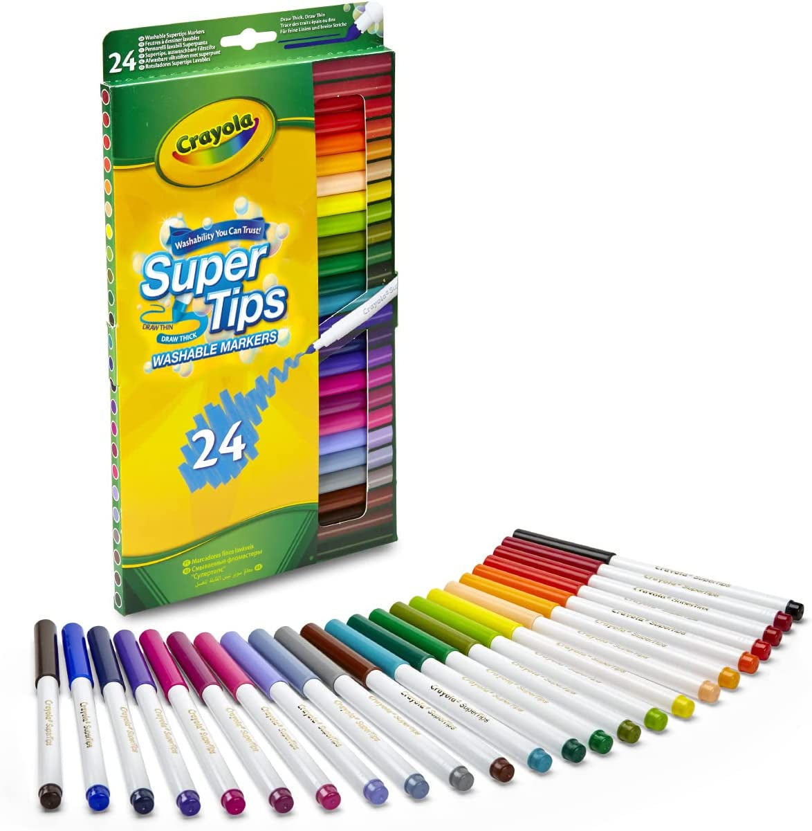 Crayola Super Tips Washable Colouring Markers 24pk